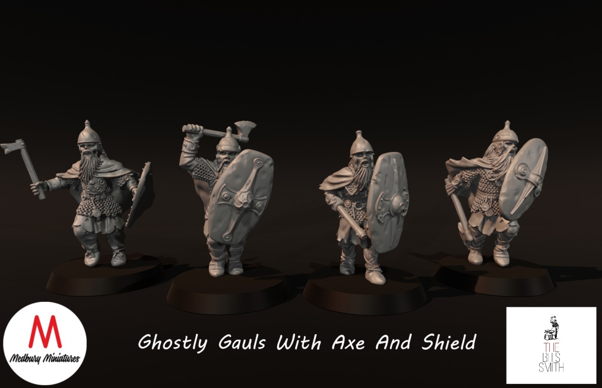 Ghostly Gauls with axe and shield